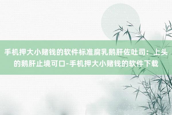 手机押大小赌钱的软件标准腐乳鹅肝佐吐司：上头的鹅肝止境可口-手机押大小赌钱的软件下载