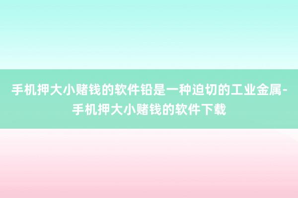 手机押大小赌钱的软件铅是一种迫切的工业金属-手机押大小赌钱的软件下载