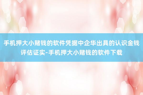 手机押大小赌钱的软件凭据中企华出具的认识金钱评估证实-手机押大小赌钱的软件下载