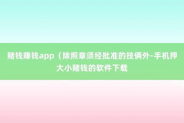 赌钱赚钱app（除照章须经批准的技俩外-手机押大小赌钱的软件下载