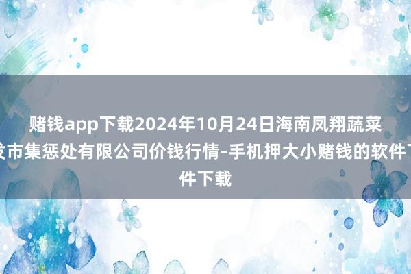 赌钱app下载2024年10月24日海南凤翔蔬菜批发市集惩处有限公司价钱行情-手机押大小赌钱的软件下载