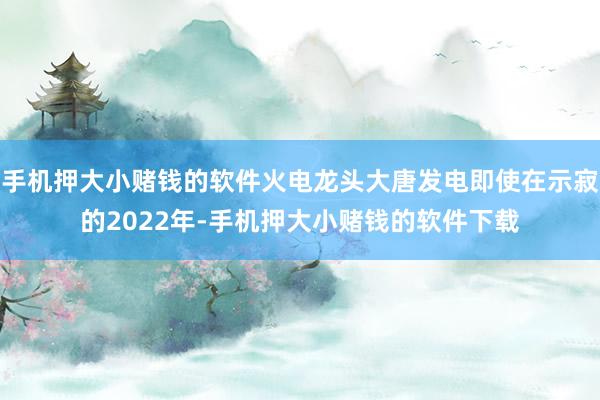 手机押大小赌钱的软件火电龙头大唐发电即使在示寂的2022年-手机押大小赌钱的软件下载