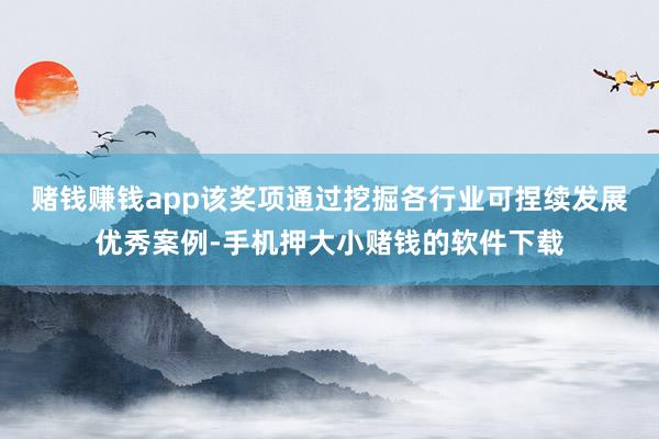 赌钱赚钱app该奖项通过挖掘各行业可捏续发展优秀案例-手机押大小赌钱的软件下载