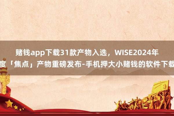 赌钱app下载31款产物入选，WISE2024年度「焦点」产物重磅发布-手机押大小赌钱的软件下载