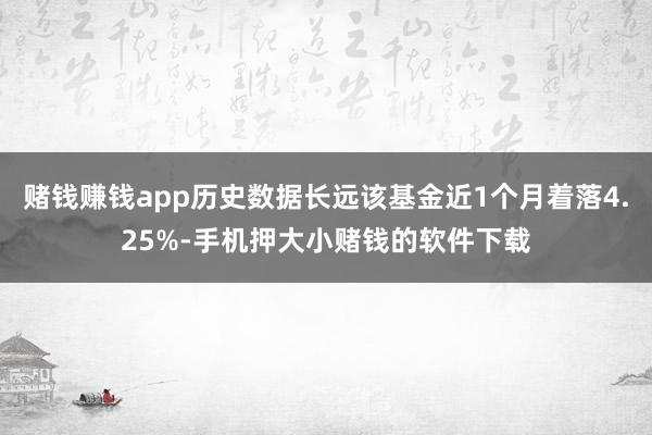 赌钱赚钱app历史数据长远该基金近1个月着落4.25%-手机押大小赌钱的软件下载