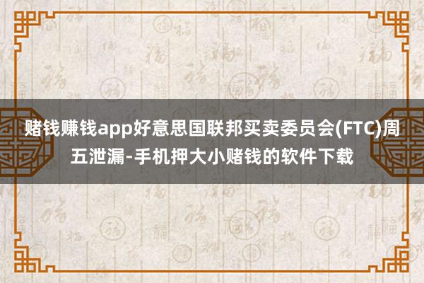 赌钱赚钱app好意思国联邦买卖委员会(FTC)周五泄漏-手机押大小赌钱的软件下载