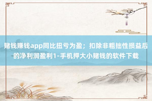 赌钱赚钱app同比扭亏为盈；扣除非粗拙性损益后的净利润盈利1-手机押大小赌钱的软件下载